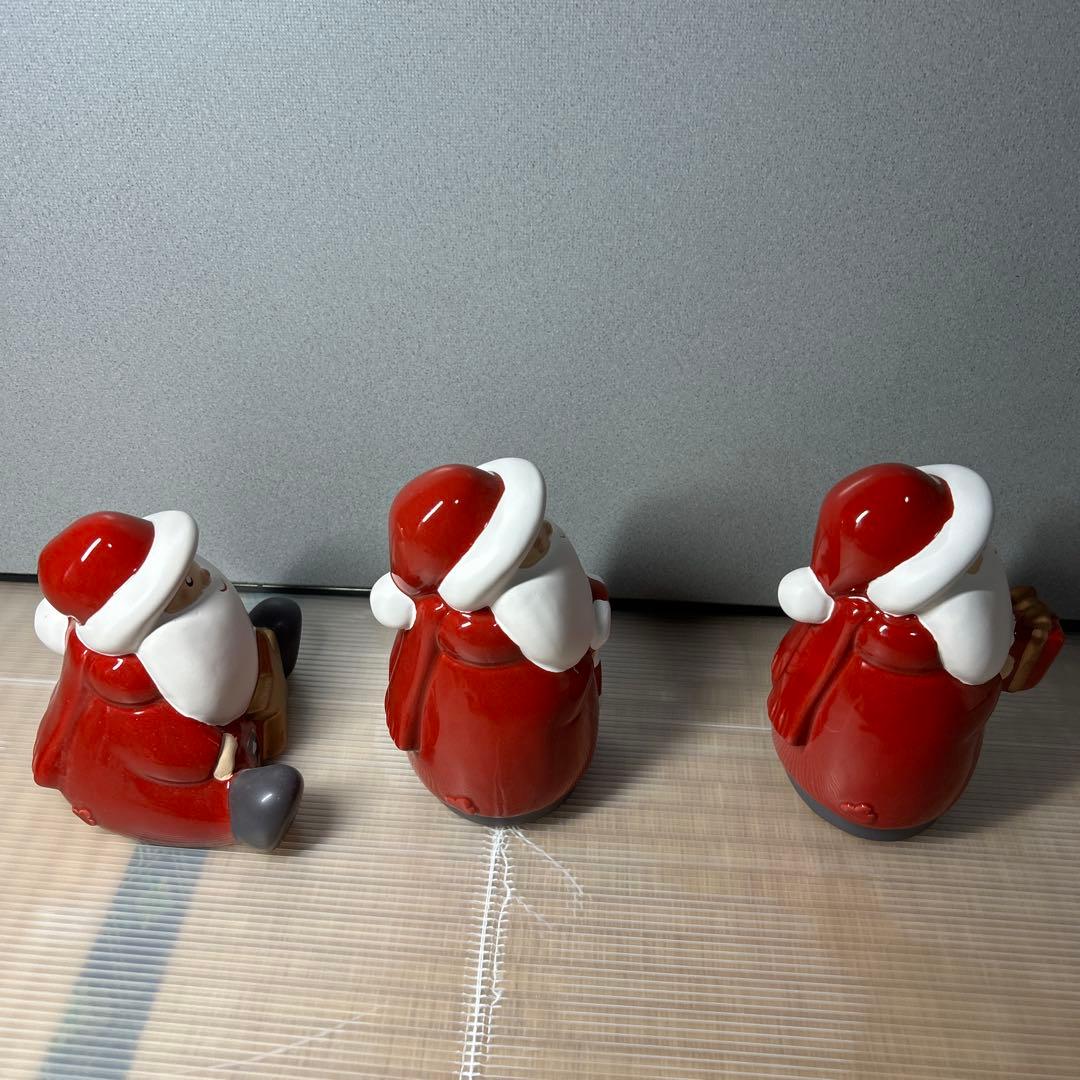 新品未使用　レオナルド　オブジェサンタクロース3体H12cm LEONARDO
