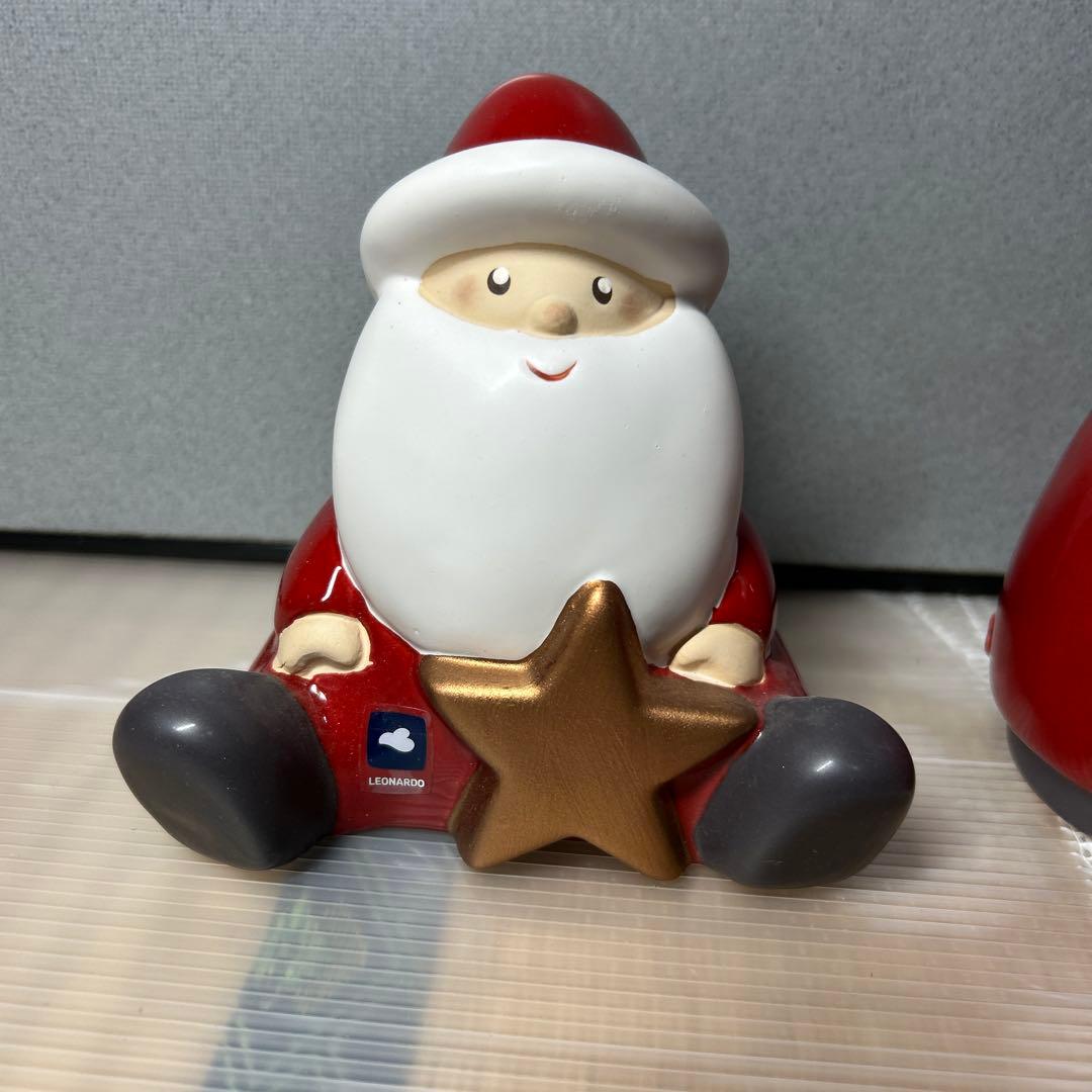 新品未使用　レオナルド　オブジェサンタクロース3体H12cm LEONARDO