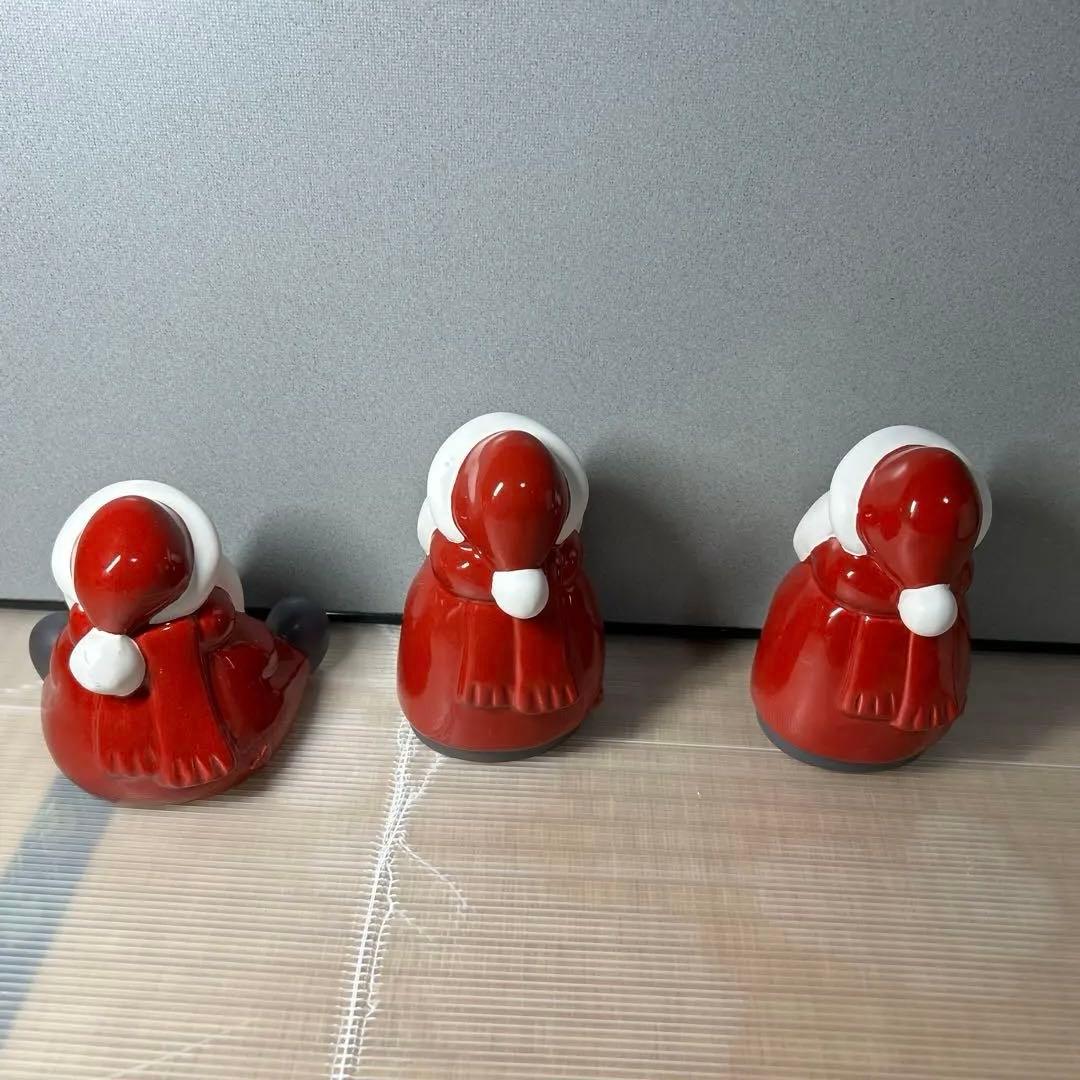 新品未使用　レオナルド　オブジェサンタクロース3体H12cm LEONARDO