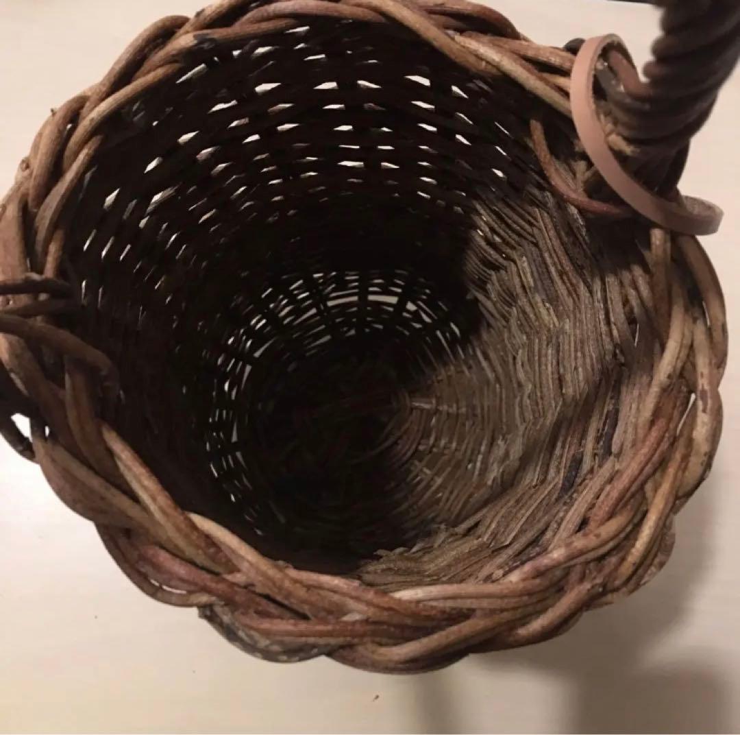 あけび　籠　美品　バスケット　縦型　インテリア　かご