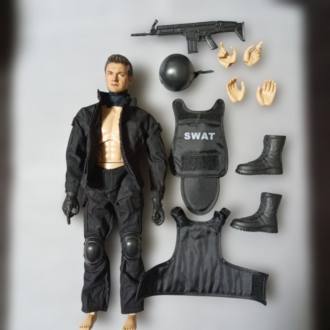 1/6素体 ヘッド ジェレミーレナー SWAT ライフル 防弾ベスト12インチ