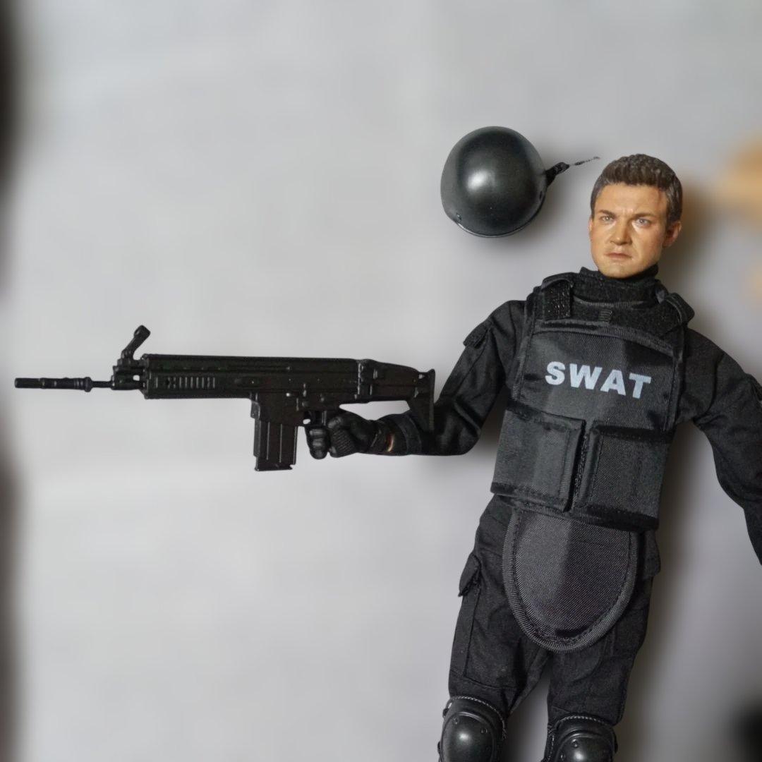 1/6素体 ヘッド ジェレミーレナー SWAT ライフル 防弾ベスト12インチ