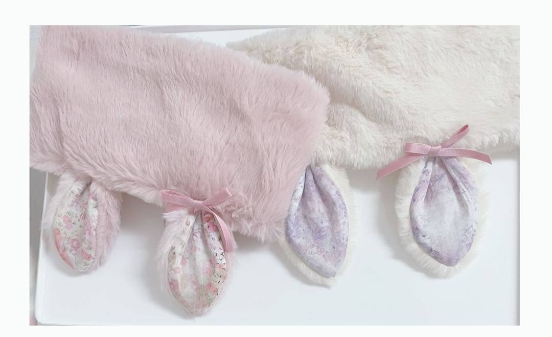 ハンドメイドスタイ　リボンスタイ　くまみみセーラースタイ