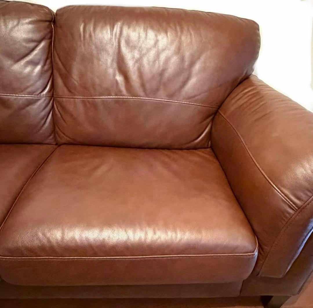 美品 東谷セミアニリンレザーソファ 2.5人掛け 3人掛け ソファ高級本革