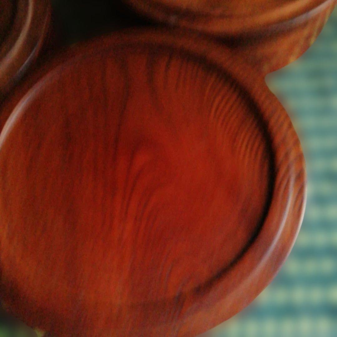 国産　欅　けやき　丸　三段重箱　三段小物入れ