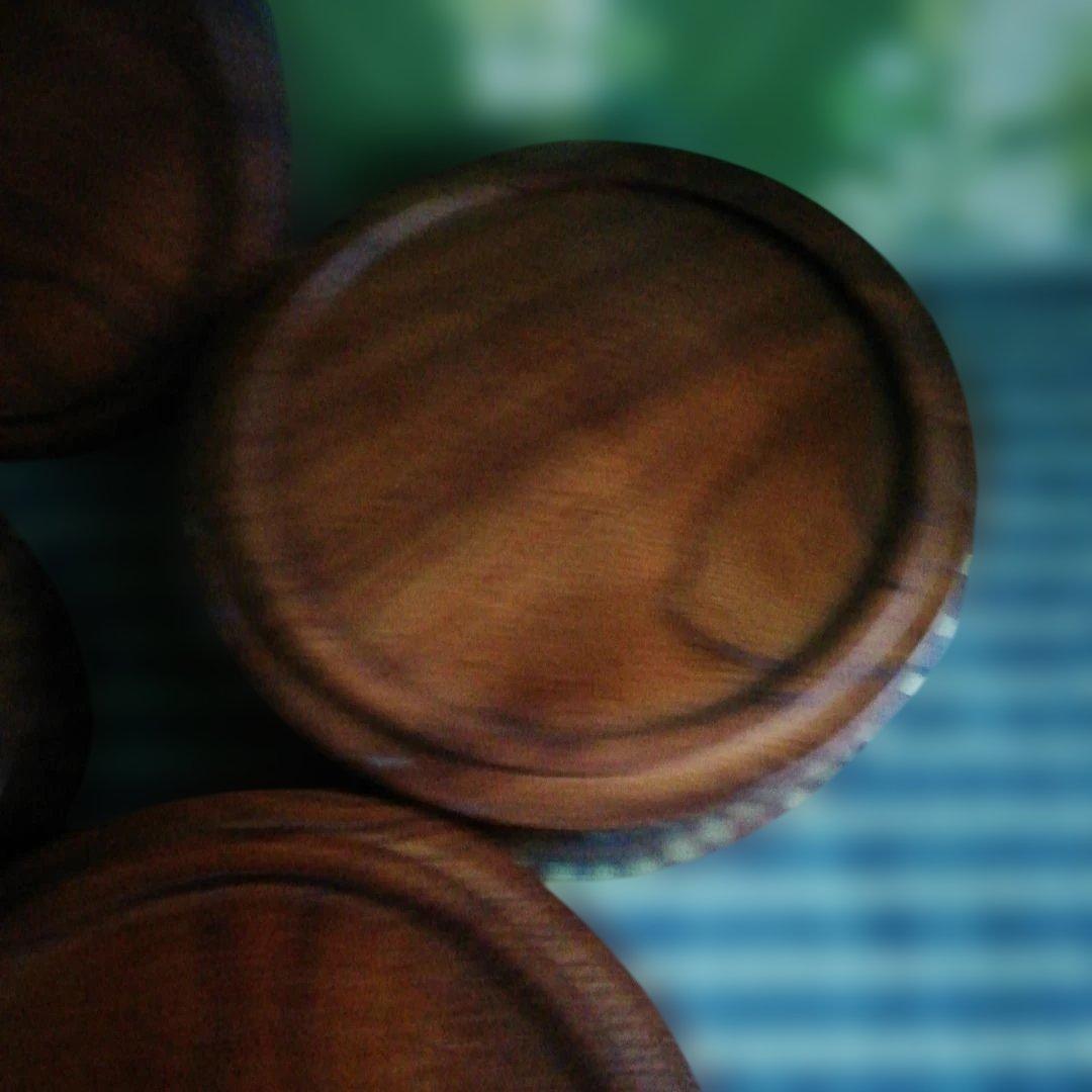 国産　欅　けやき　丸　三段重箱　三段小物入れ