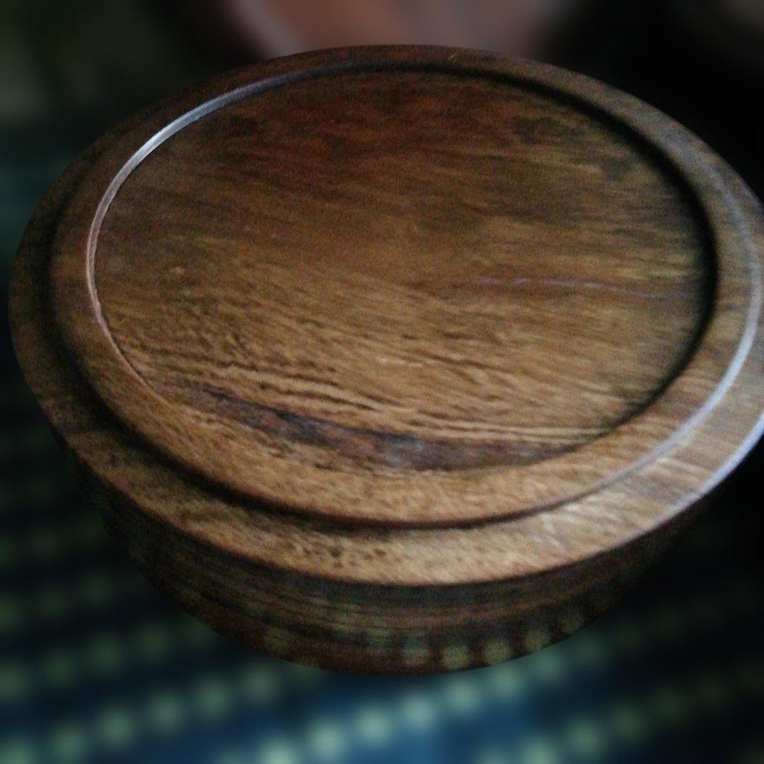 国産　欅　けやき　丸　三段重箱　三段小物入れ