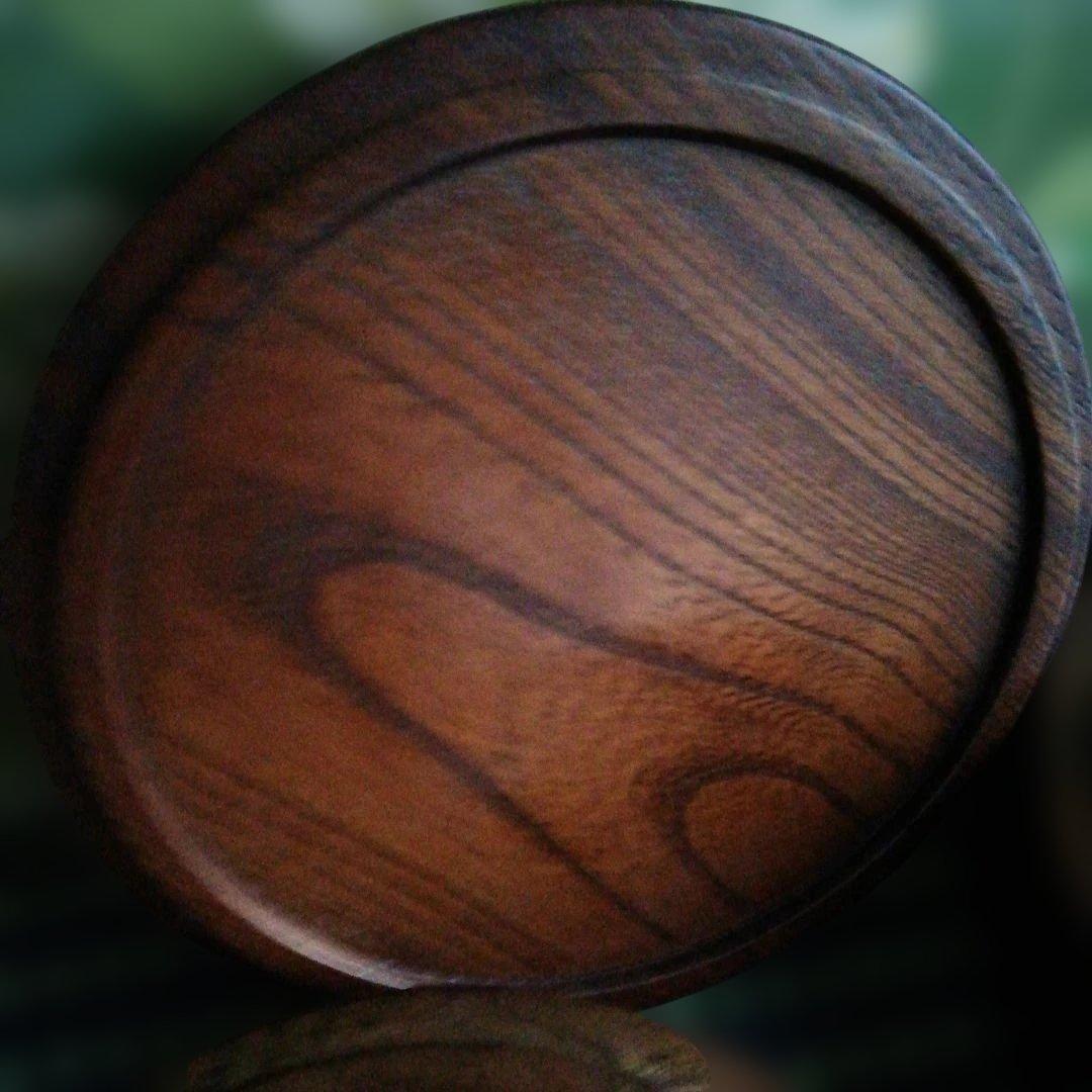 国産　欅　けやき　丸　三段重箱　三段小物入れ