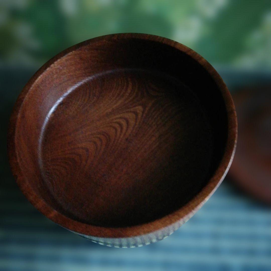 国産　欅　けやき　丸　三段重箱　三段小物入れ