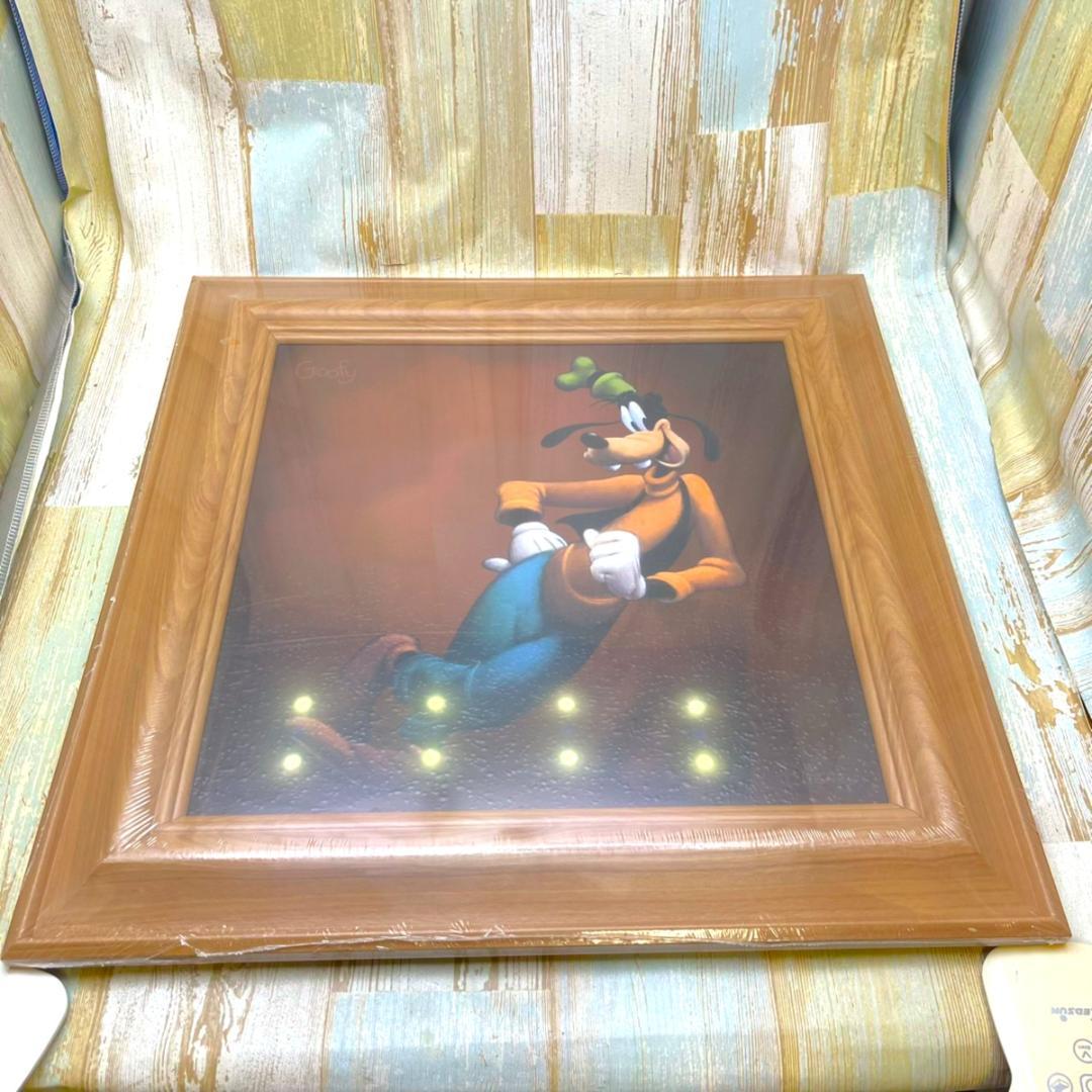 新品★グーフィー Goofy 油絵風 額縁 絵 絵画 木製 シック★ディズニー