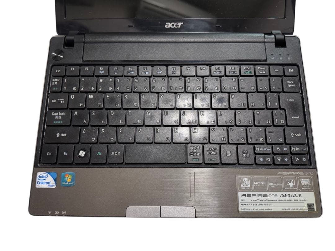 ACER Aspire One ノートパソコン753-N32C/K 【中古品】
