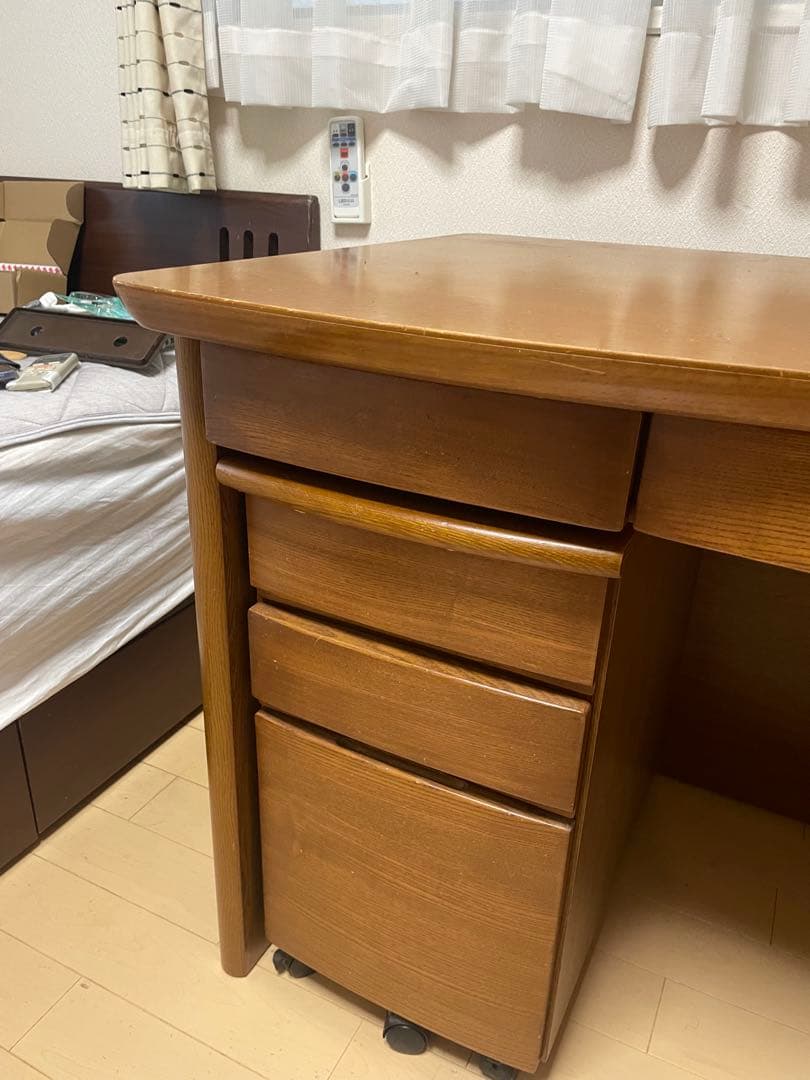 大塚家具 天然木タモ材　ビジネスデスク パソコンデスク学習机/無印アクタス