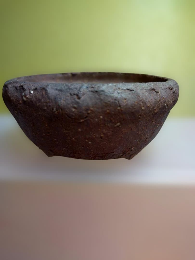 ダークブラウン 陶器製、盆栽鉢