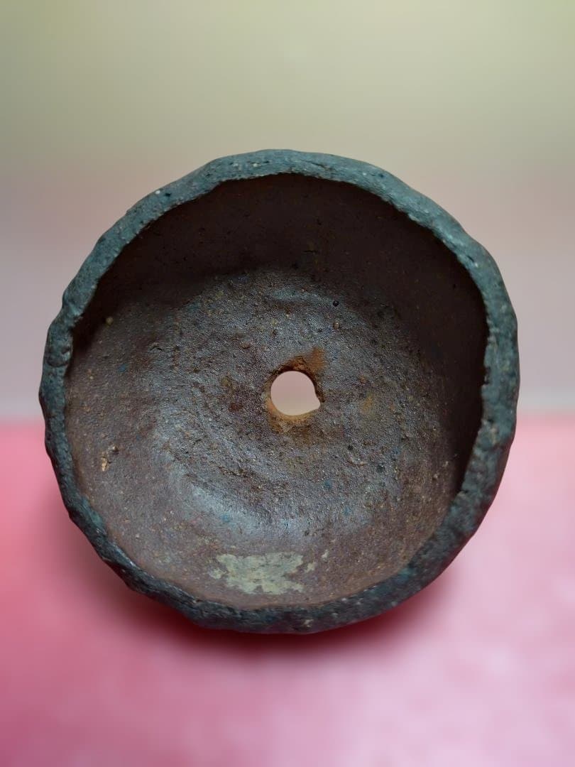 ダークブラウン 陶器製、盆栽鉢
