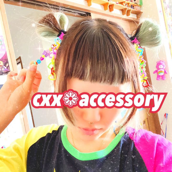 【mk-1】ミニクリップ❁ニコちゃん カラフル ビーズ 派手 原宿 デコラ個性的