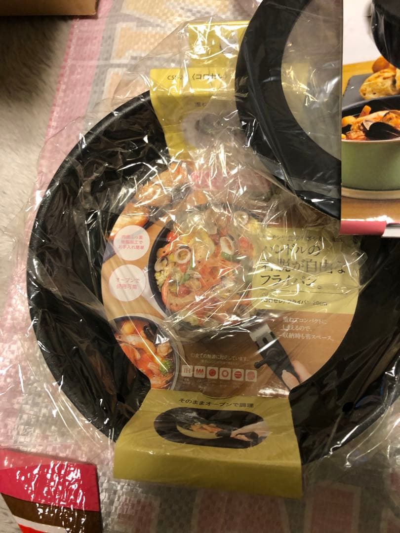 【新品】 コロセレ　フライパン•ガラス蓋•ハンドル　5点セット