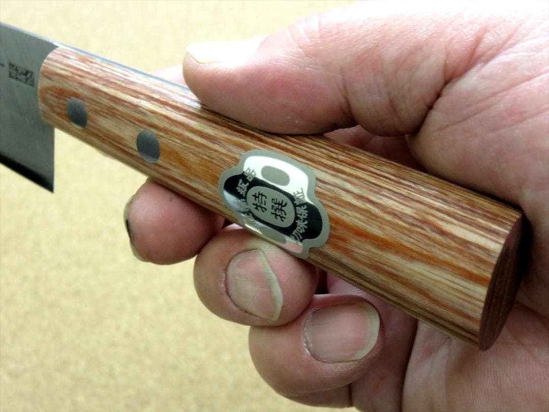 関の刃物 小三徳包丁 140mm 名匠 兼常作 本割込 武生 白紙2号 両刃包丁