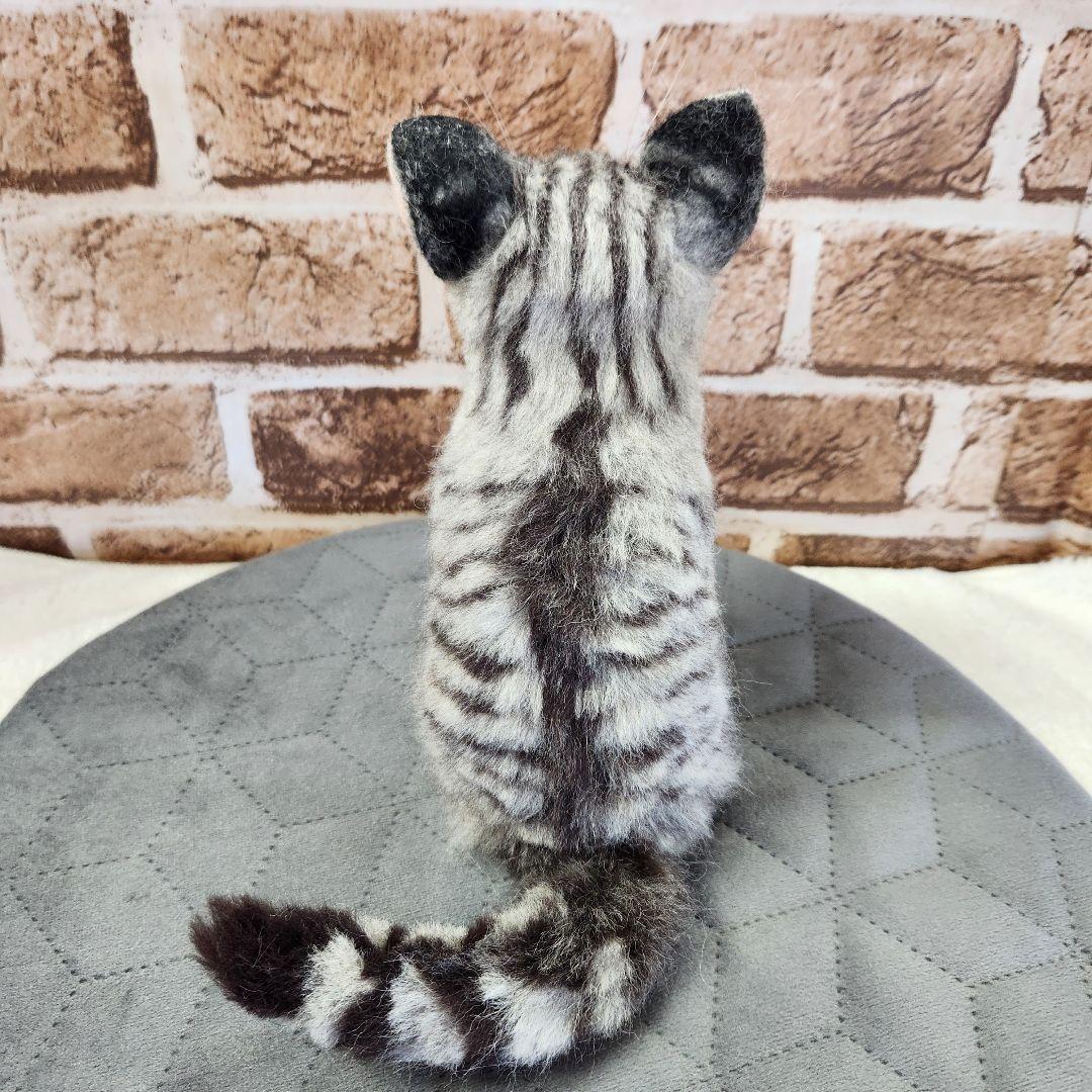 羊毛フェルト猫 サバトラ仔猫ちゃんハンドメイド