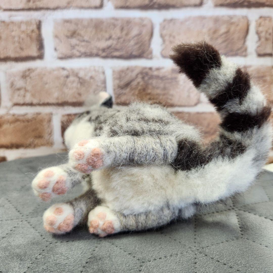 羊毛フェルト猫 サバトラ仔猫ちゃんハンドメイド
