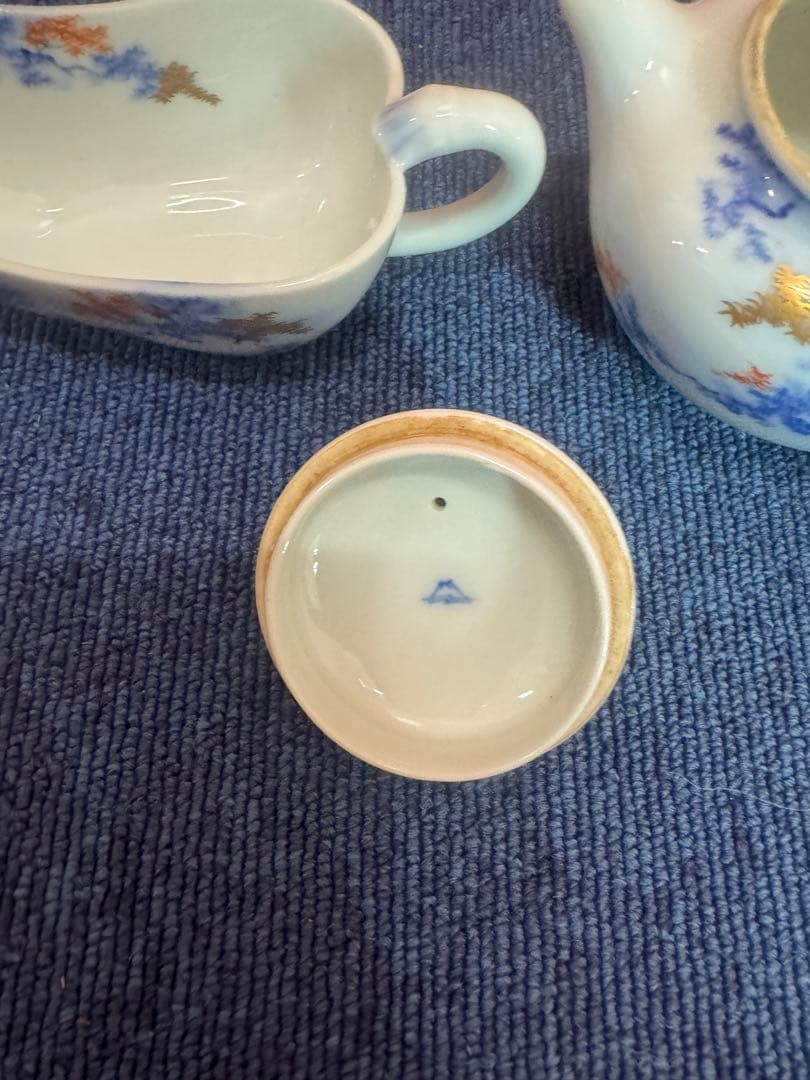 1682 深川製磁　オールド　桜文　急須1客　湯冷し1客　時代物