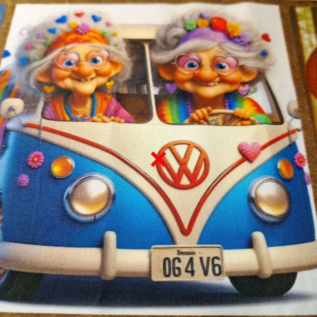 ハイカラばあちゃんパネル生地　ハンドメイド