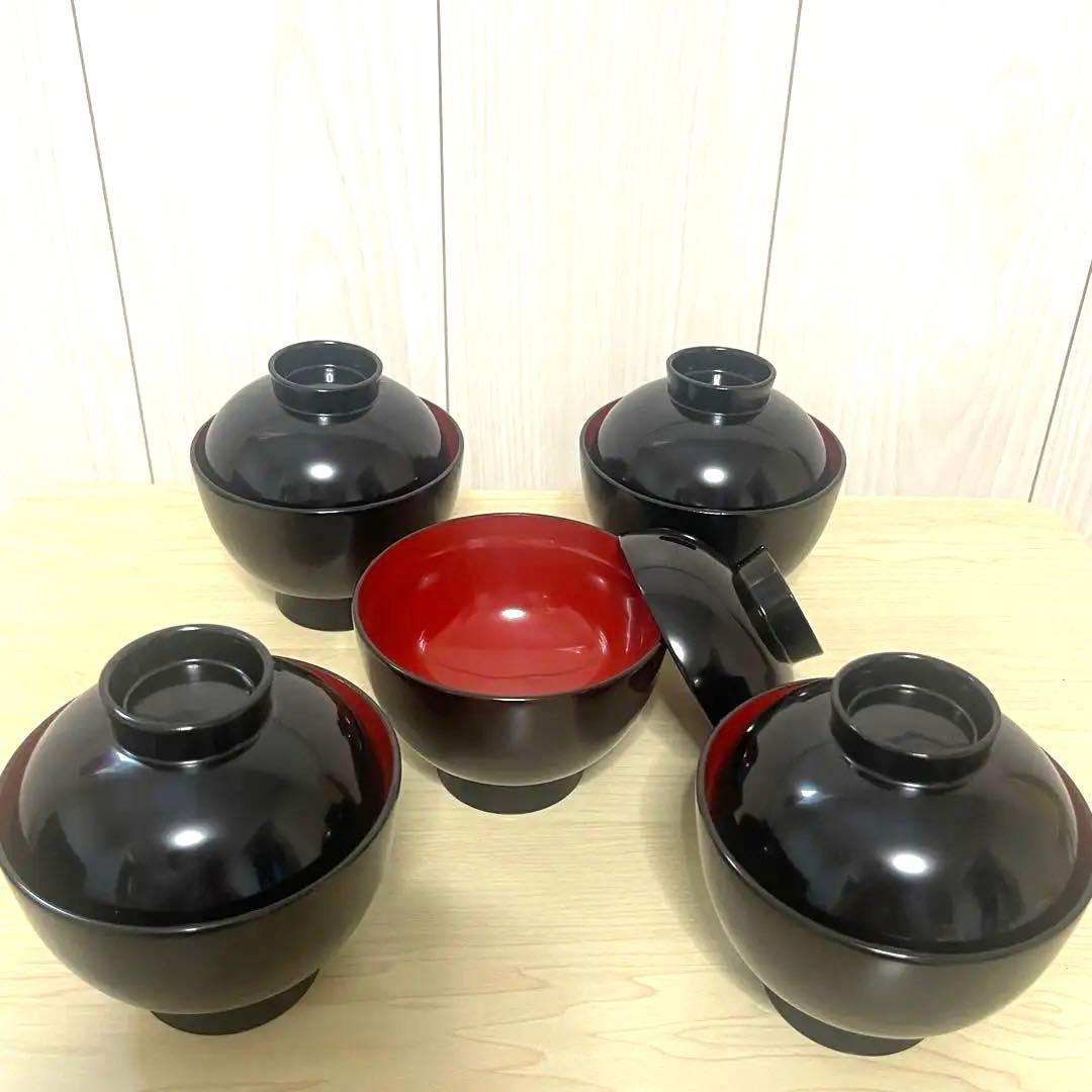 【本場秋田よりお届けします】伝統工芸品 川連漆器 椀5客 日本製 漆