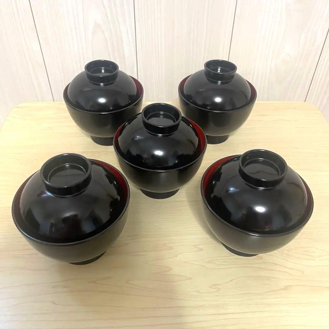 【本場秋田よりお届けします】伝統工芸品 川連漆器 椀5客 日本製 漆