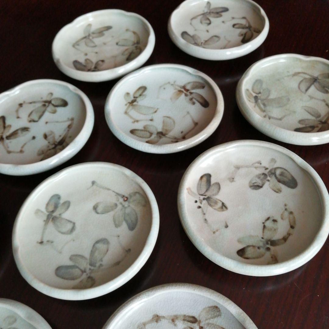 京焼　鉄絵小皿　10枚　11.8cm　大正～昭和中期