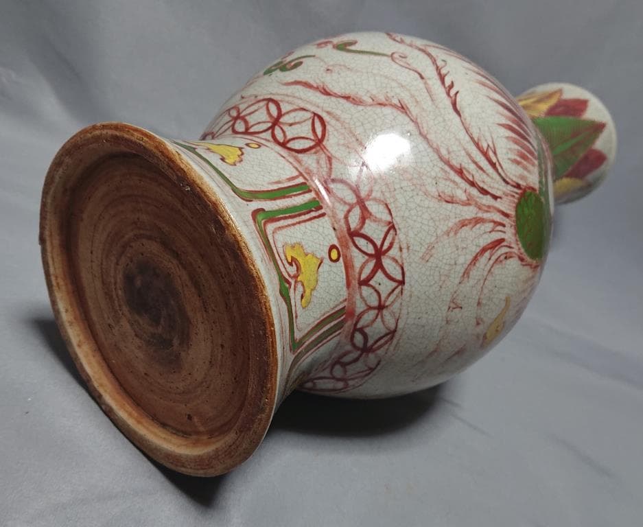 明　五彩色絵花鳥文瓶　崇禎年間（1628 - 1644年）　30.9㎝