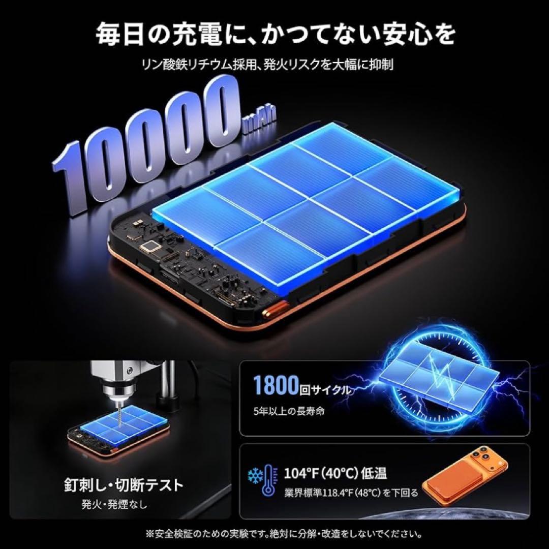 Qi2 モバイルバッテリー　MagSafe対応 急速ワイヤレス充電 マグネット式