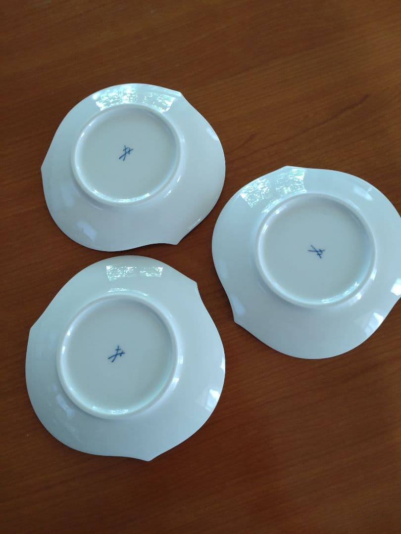 【美品】マイセン 波の戯れ　ホワイトディッシュ3枚セット