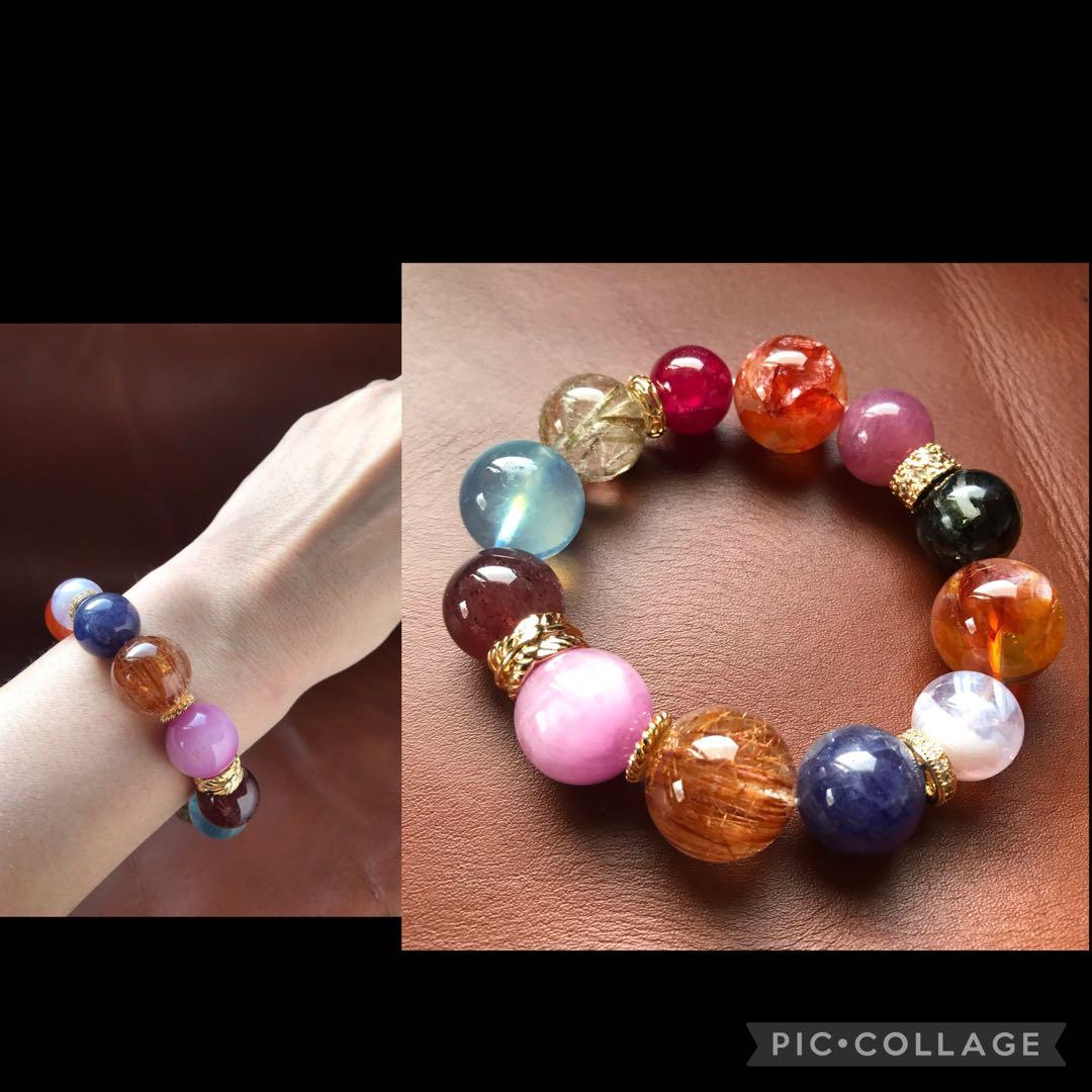 大玉ミックスストーンブレス❣️16cm