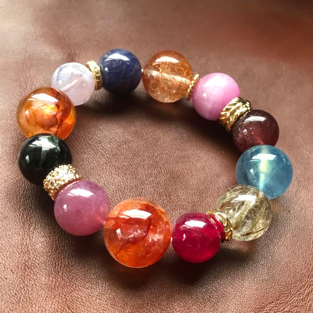 大玉ミックスストーンブレス❣️16cm