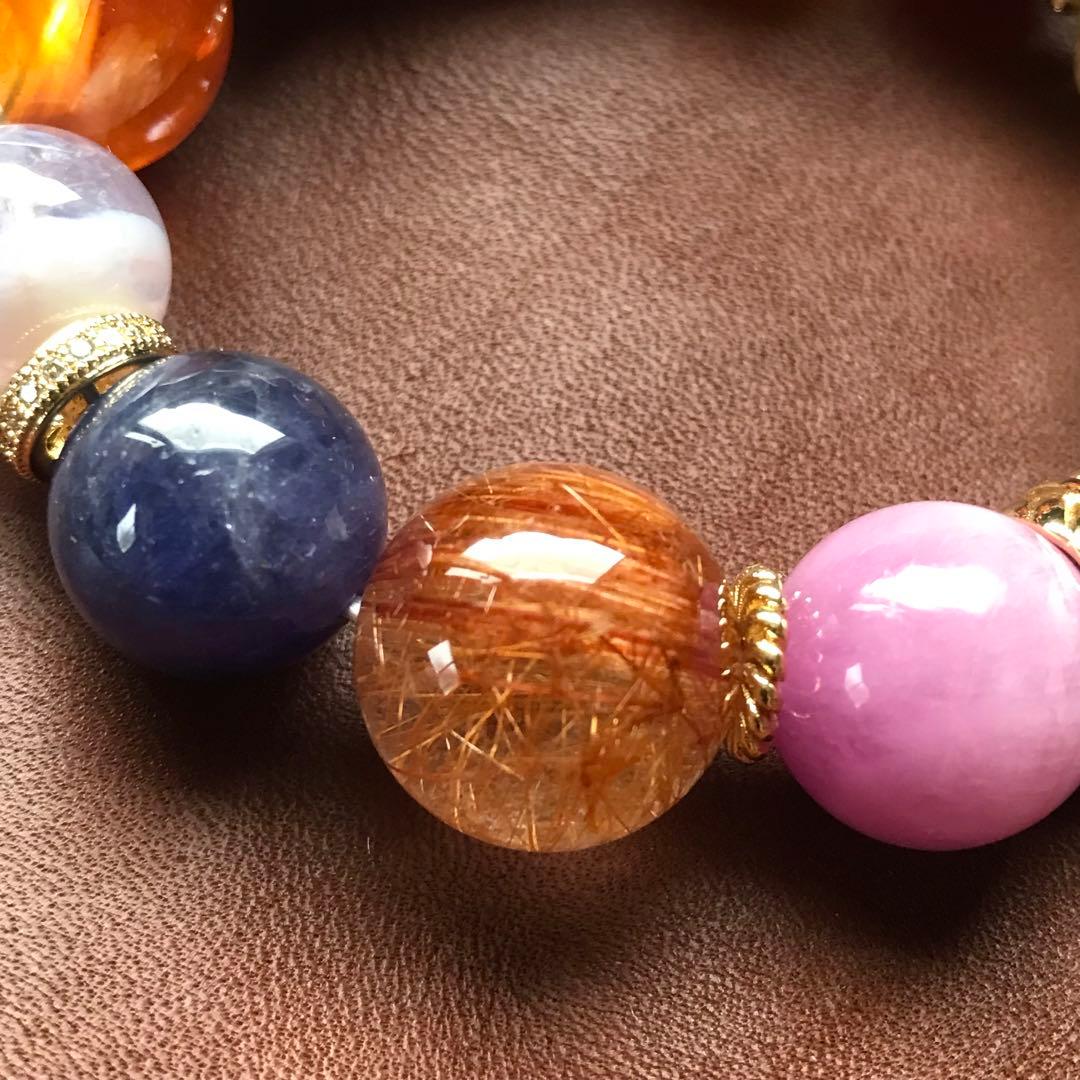 大玉ミックスストーンブレス❣️16cm