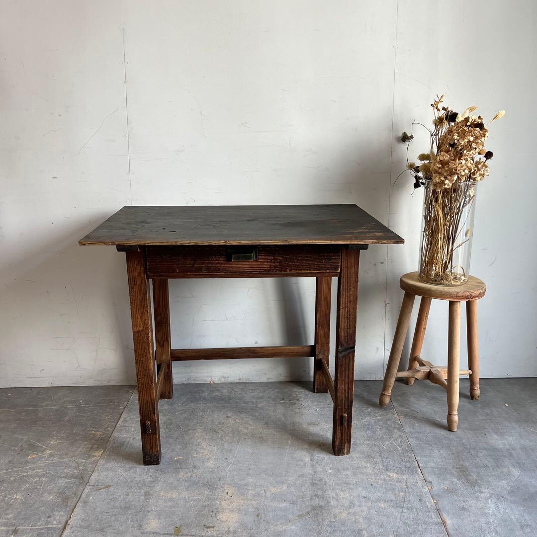 アンティーク 平机 テーブル 展示台 無垢材 レトロ z650