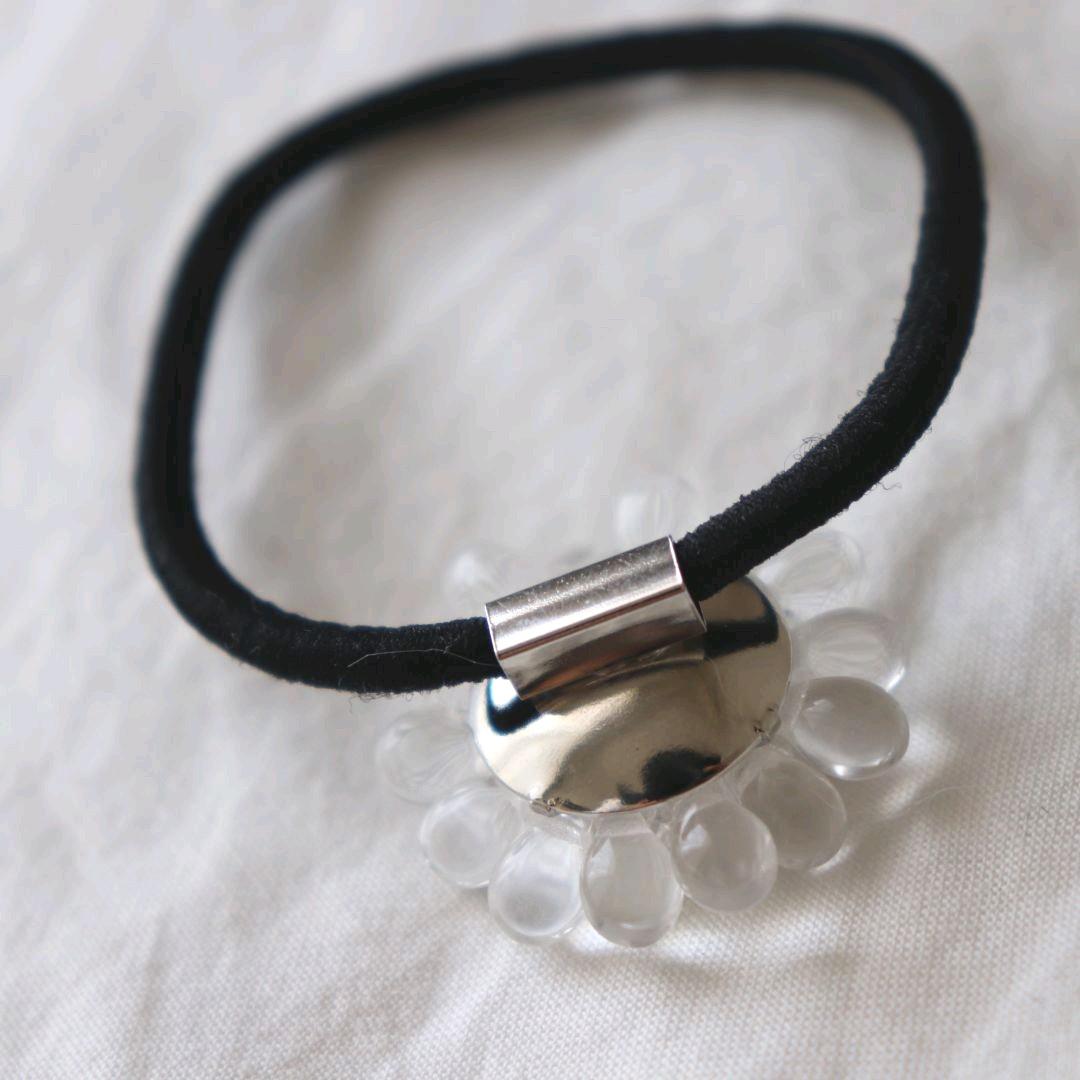 ガラスのひまわりのヘアゴム