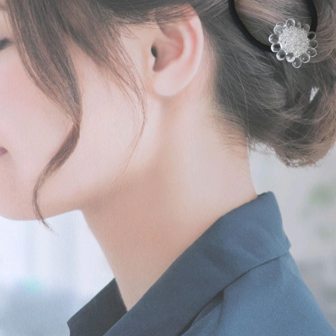 ガラスのひまわりのヘアゴム