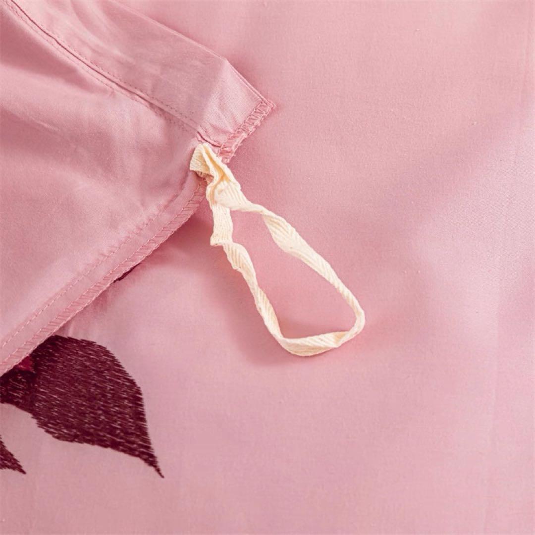 布団４点セットカバーシーツ枕カバーシングル綿100%精美刺繍可愛いピンク色