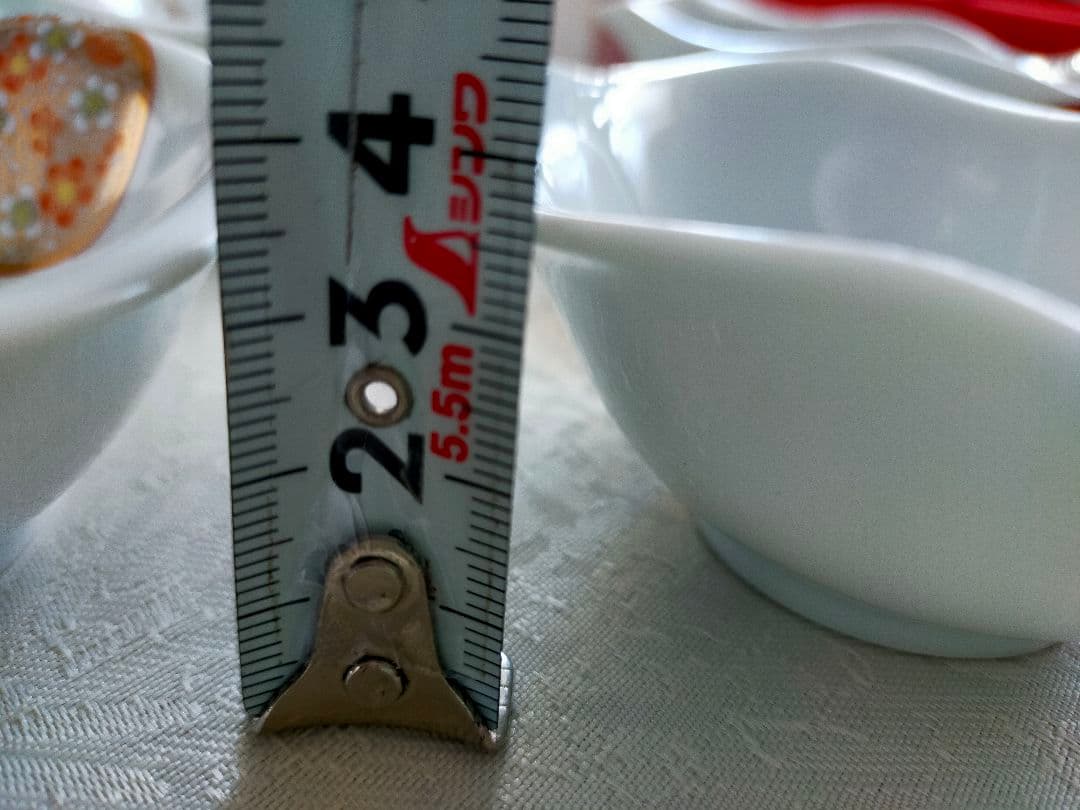 箱付【宮内庁御用達 深川製磁】寿赤絵 組皿・小皿/小鉢 7点セット