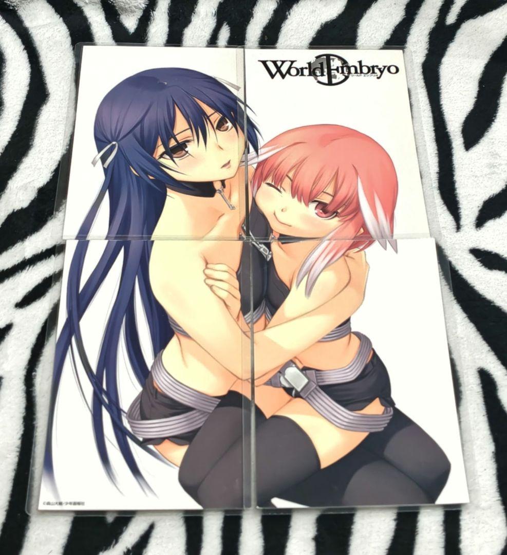 WorldEmbryo 両面イラストカード 4種 ラミネート ワールドエンブリオ