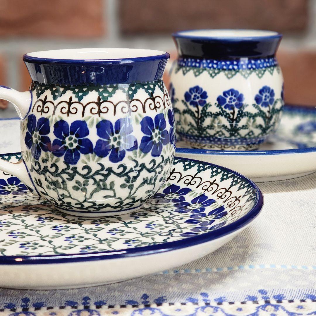 ４点セット︎✦︎２０cmプレート＆マグカップ︎✦︎同柄︎✦︎ポーリッシュポタリー