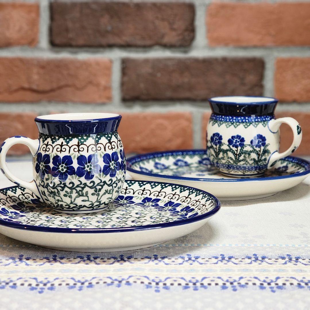 ４点セット︎✦︎２０cmプレート＆マグカップ︎✦︎同柄︎✦︎ポーリッシュポタリー