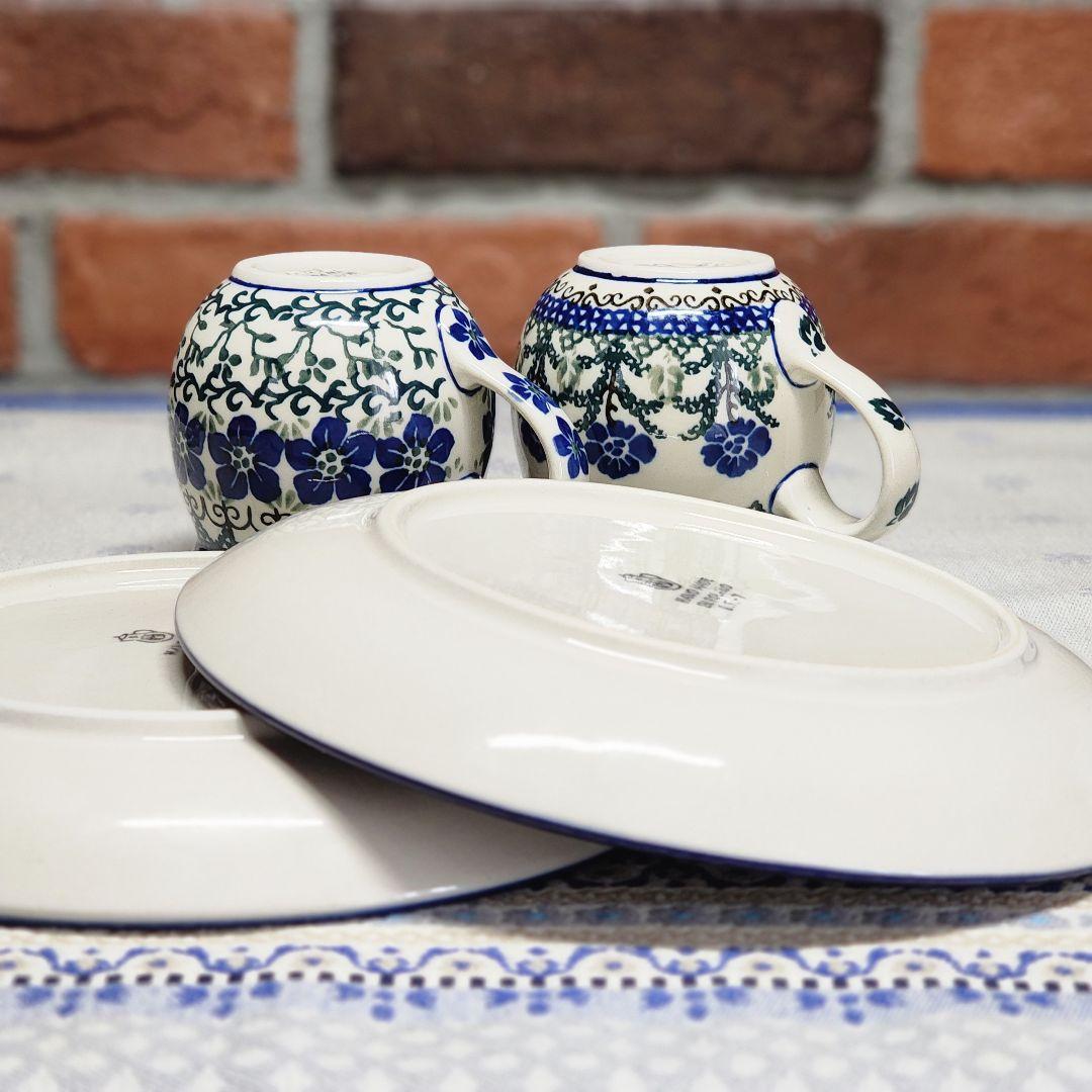 ４点セット︎✦︎２０cmプレート＆マグカップ︎✦︎同柄︎✦︎ポーリッシュポタリー