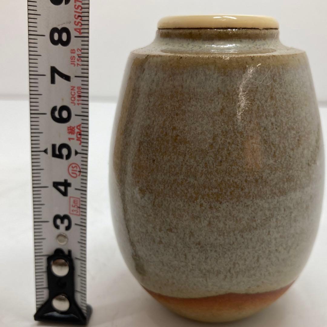 ☆茶3 古瀬尭山　赤盧山茶入　共箱　幅4.4cm 東水7-0319①