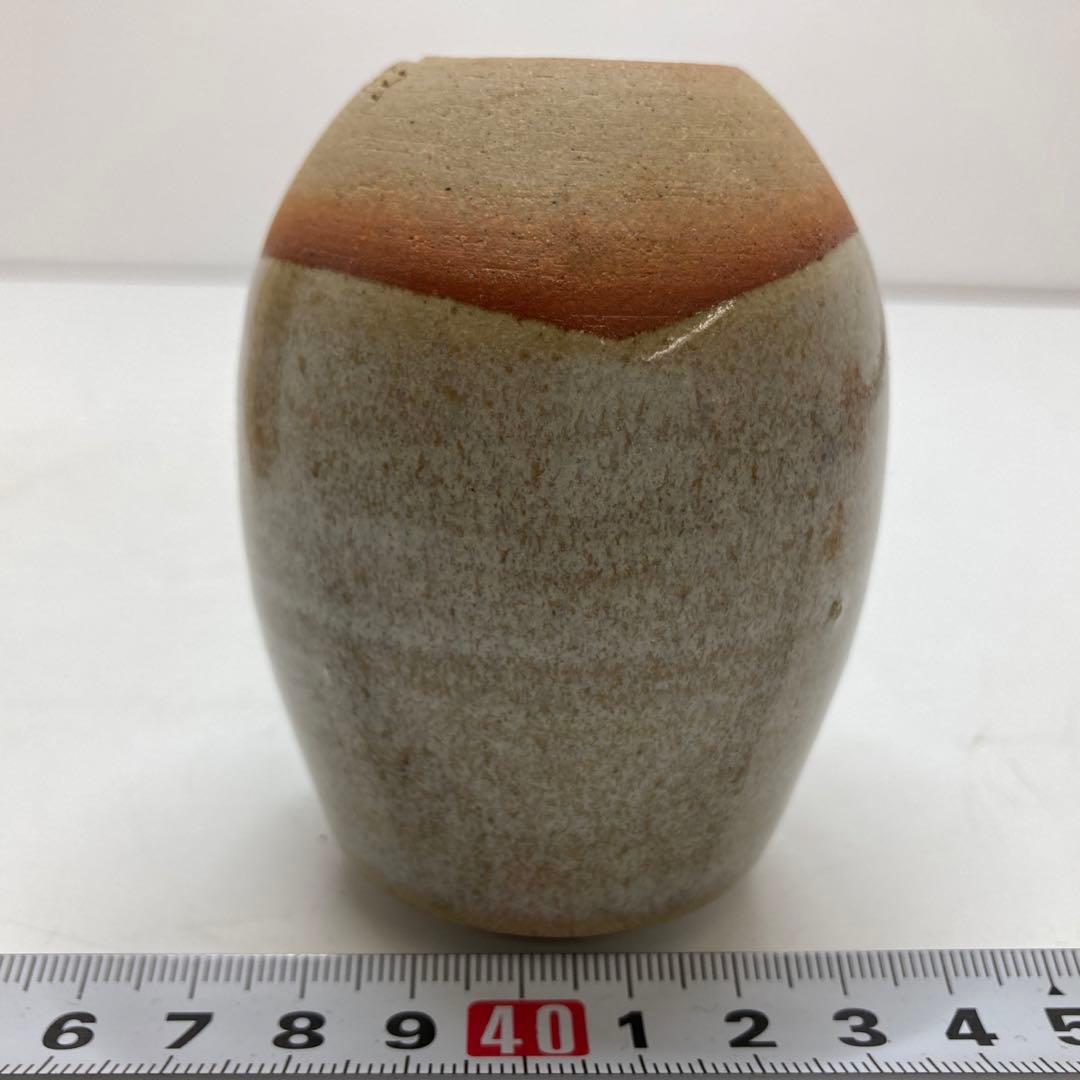 ☆茶3 古瀬尭山　赤盧山茶入　共箱　幅4.4cm 東水7-0319①