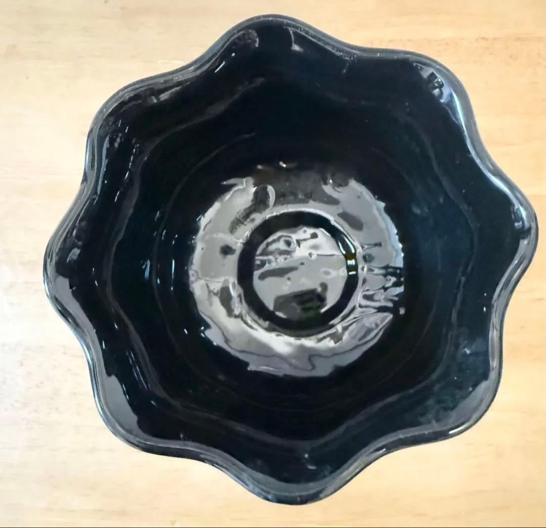 フランス サルグミンヌ窯 Atelier 黒釉 蕾型 フラワーベース 1960s