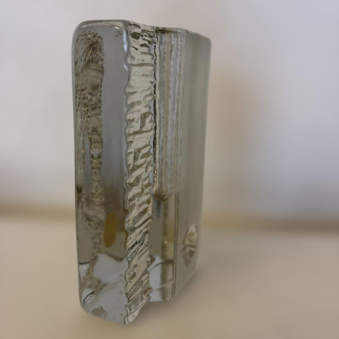 西ドイツ Walther 60s ガラスブロック一 輪挿し 花器