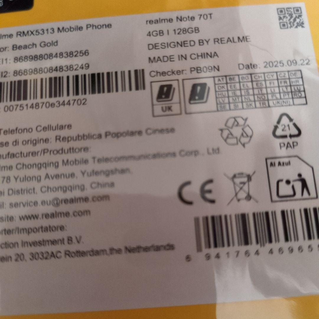 お値下不可！realme Note 70T 4GB 128GB