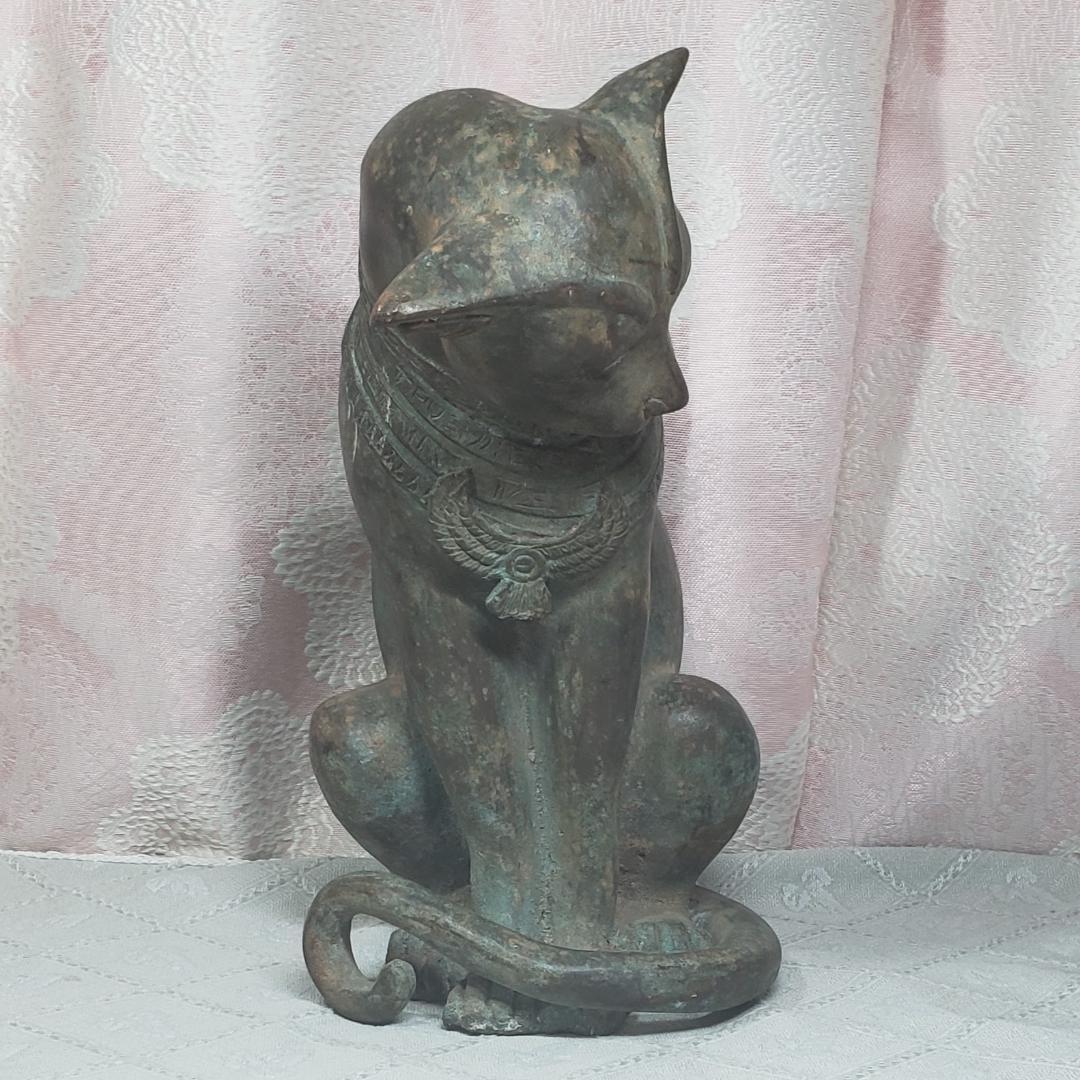 【博物館級】◆バステト神像 ブロンズ像 猫の女神 古代エジプト◆検）仏像 新羅仏