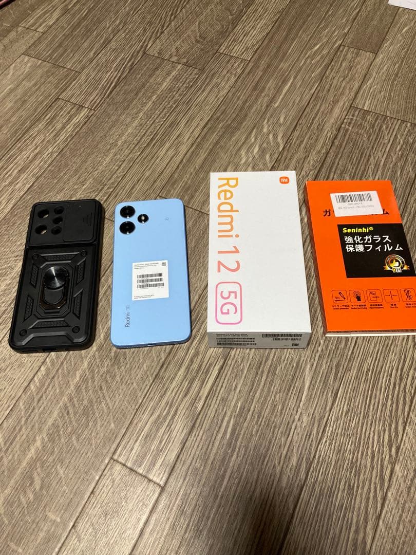 m*x様 Xiaomi Redmi 12 5G ブルー ケース、フィルム付き